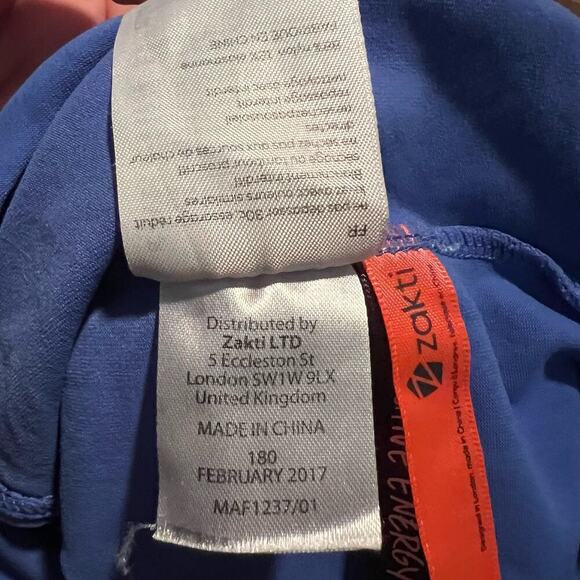 Zatki LTD One Pice Swimsuit Open Cross Back Periwinkle Blue Sz 11 / 12 High Neck - Picture 6 of 7